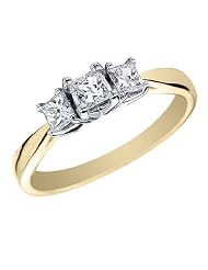 Princess Cut Diamond Engagement Ring and Three Stone Anniversary Ring 1 2... by MyJewelryBox