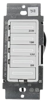 5-10-15-30 Minute Decora Preset Countdown Timer, 600W Incandescent, 5A Resistive, Single Pole, Various Colors Available, LTT30-1L