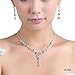 Favebridal Fashion Sliver Rhinestones Necklace Earrings Jewelry Sets for Wedding Bridal Party 15049