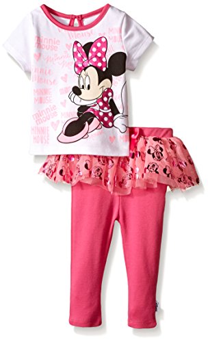 Disney Baby Minnie Mouse 2 Pc Skegging Set, Multi/Zebra Pink, 24 Months