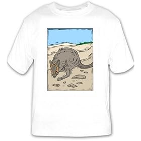 T-shirt with australia, rock, kangaroo, gray, wallaby