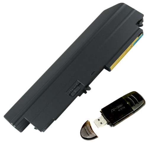 7200 mAh 9cells Battery Replacement for IBM LENOVO ThinkPad R61 T61 R61i R61e T400 R400 Battery fits Laptop of 14-inch widescreen w/ a USB 2.0 SD card Reader