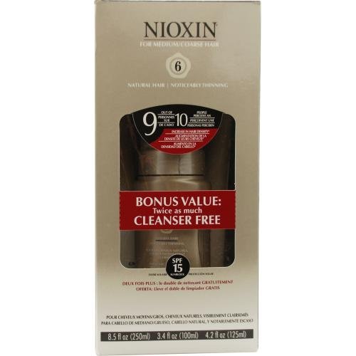 Nioxin System 6 Maintenance Kit- Includes Cleanser 8.5 ounces, Scalp Treatment 3.4 ounces, & Scalp Therapy 4.2 ounces, - Box