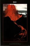 Lava Fountains (Kilauea Volcano, Hawaii) Gold Wood-Mounted Art Poster Print - 24" X 36"