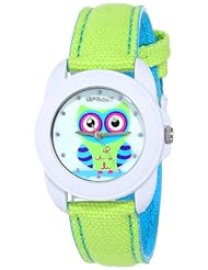 Sprout Womens ST/1061MPGN Swarovski Crystal Accented Owl Dial Green Organic Cotton Strap Watch