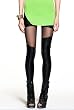 Sexy Black Soft Faux Leather Irregular Skinny Leggings Pant
