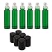 10ml(1/3oz) Roll on Glass Bottle- Set of 6 for Essential Oil - Empty Aromatherapy Essential Oils, Perfume Bottles - Refillable Slim with Metal Ball and Black Plastic Lid, Green