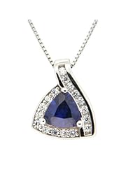 Pearlz Ocean Sterling Blue & White Cubic Zirconia Pendant Necklace