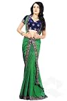 WSR2267 : Rama color sequence and zari work designer saree