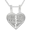Sterling Silver Best Friend Single Charm Necklace