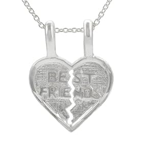 Sterling Silver Best Friend Single Charm Necklace