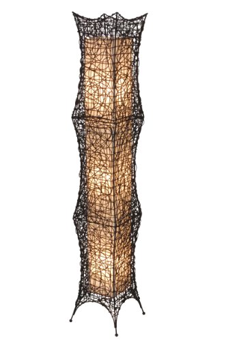 Naeve Leuchten 2000814 - Lampada decorativa a pavimento, lampadina non inclusa, altezza 126 cm / lunghezza laterale 21 cm, in rattan, colore: Marrone