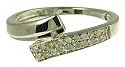 9ct White Gold Ladies 10 Point Diamond Twist Ring