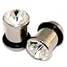 Solid Clear Cubic Zirconia CZ Crystal - Silver, Size 0G (Gauge) or 8mm, One (1) Pair