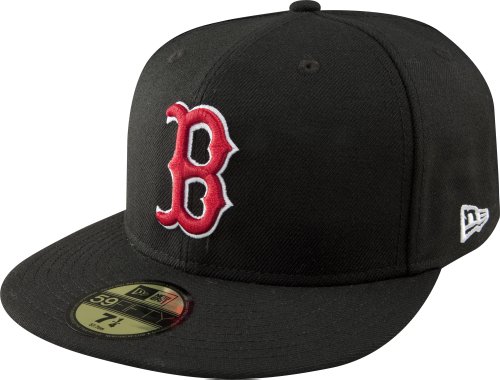 MLB Boston Red Sox Black with Scarlet and White 59FIFTY Fitted Cap, 7 3/8 at Amazon.com