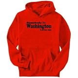 çSOMEBODY IN Washington LOVES ME Usa States Mens Hoodie (Red, Sizes X-Small - XXX-Large)