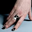 Diamond Rush Black/Mirror Ring on Black Band (I Goth You)