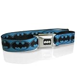 Batman Logo Seatbelt Buckle Blue Strap Belt, Official Licensed Batman Logo Seatbelt Buckle Blue Strap Belt, Official Licensed
