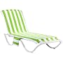 The Bahama Towel Company 500-Gram Bahama Chaise Cover with 10-Inch Slip-on Back and Side Pocket, Key Lime/White Cabana Stripe
