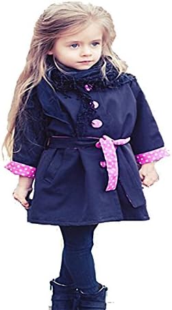 Ella Closets Girl Trench Coat Buttons Polka Dot Outwear