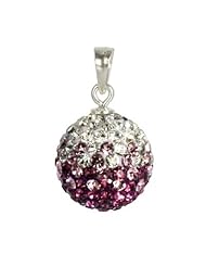 SilberDream Glitter Pendant Swarowski Elements purple ICE, 925 Sterling Silver Charms Pendant with Lobster Clasp for Charms Necklace GSH002