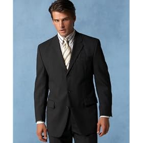 Calvin Klein Suit, Three-Button Charcoal Wool