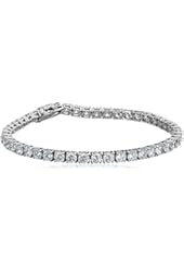 Sterling Silver Round Cut 4mm Cubic Zirconia Tennis Bracelet