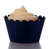 Dress My Cupcake Emma Navy Blue Cupcake Wrappers, Set of 12