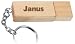 Engraved Wooden USB Flash Drive 8 GB with chain - Engraved name Janus