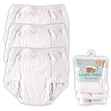 Luvable Friends 3 Pack Training Pants, White, Size 5