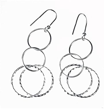 Sterling Silver 925 Multi Ring Hook Earrings