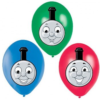 Thomas the Tank Engine party balloons - Thomas the Tank pack of 6 flat latex balloons