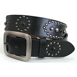 (トレンディーファッション)Trendy Fashion blackストーン付き スタッズレザーベルト 11AB03 64672