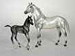 BREYER HORSES THOROUGHBRED HORSE & FOAL - GREY