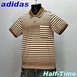 (アディダス) adidas メンズランダムボーダー半袖ポロシャツ(07433) M 14ブラウン (アディダス) adidas メンズランダムボーダー半袖ポロシャツ(07433) M 14ブラウン