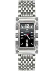 Aqua Master Mens or Womens Flex Bicycle Diamond Watch, 2.75 ctw in Stainless Steel black dial