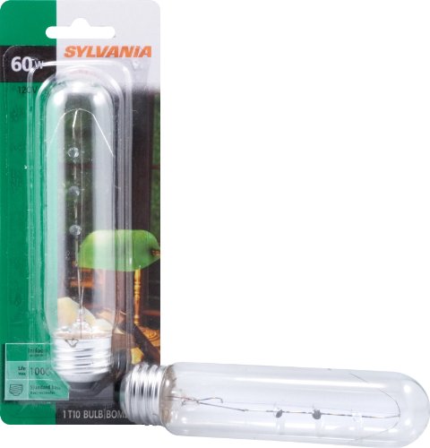 Sylvania 18712 60-Watt Clear Tubular Incandescent T10 Bulb