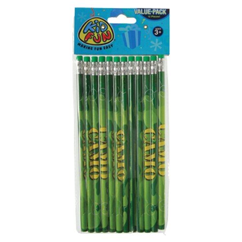 Camo pencils - package of twelve camouflage design numb…