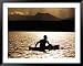 Njemp Fisherman Paddling on Lake at Sunset, Lake Baringo, Kenya Styles Framed Art Pos...
