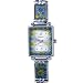 Pugster Square Dark Blue Flower Encircled Murano Millefiori Watch Wrist