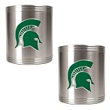 Michigan State Spartans NCAA 2pc Stainless Can Holder Set