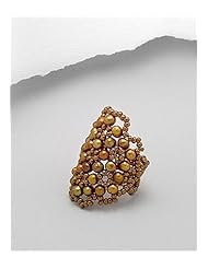 Dark Gold (Dyed) Fresh Water Pearls Ring