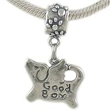 Sterling GOOD BOY Angel DOG Dangle CHARM fits Pandora Biagi Chamilia Bracelet GIFT BOXED