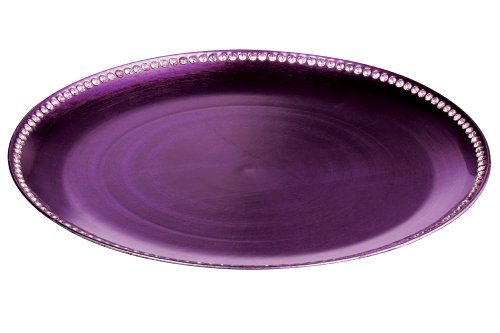 Premier Housewares Sottopiatto con diamanti sul bordo, 33 cm colore: Viola Premier Housewares Sottopiatto con diamanti sul bordo, 33 cm colore: Viola