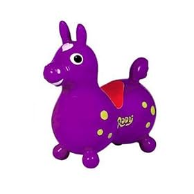 Click here to buy Inflatable 'Rody Horse' Children's Ride-On Rocking Horse: Color is Purple by Ledraplastic.