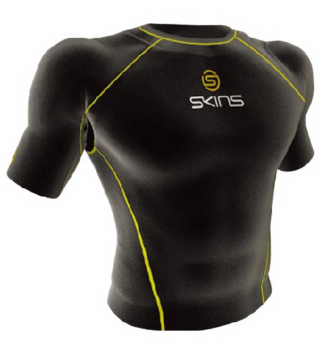 SKINSスキンズSPORT/スポーツ ショートスリーブトップ［ブラック/イエロー］M