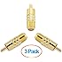Aurum Cables 3-pack High Quality F Type Female to RCA Male Coax Coaxial Cable Audio Adapter Connector