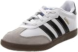 adidas Originals Samba Leather Sneaker (Little Kid/Big Kid),White/Black/Chrome,11.5 M US Little Kid
