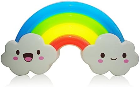 Qkking LED Baby Kid Cute Rainbow Light Sensor Night Light Lamp(Battery Operated) Perfect For Infants ,Children and Toddlers as sleep Soother &amp; Comforter, Decorative Light ,and Guide Light in Bathroom ,Beside ,Nursery ,Desk ,Corridor and Hallway (Rainbow Color)