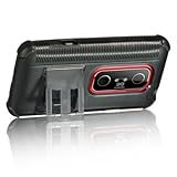 HTC EVO 3d Platinum Fusion Series Black Tpu+smoke Pc w/ Stand Case Cover Lu ....